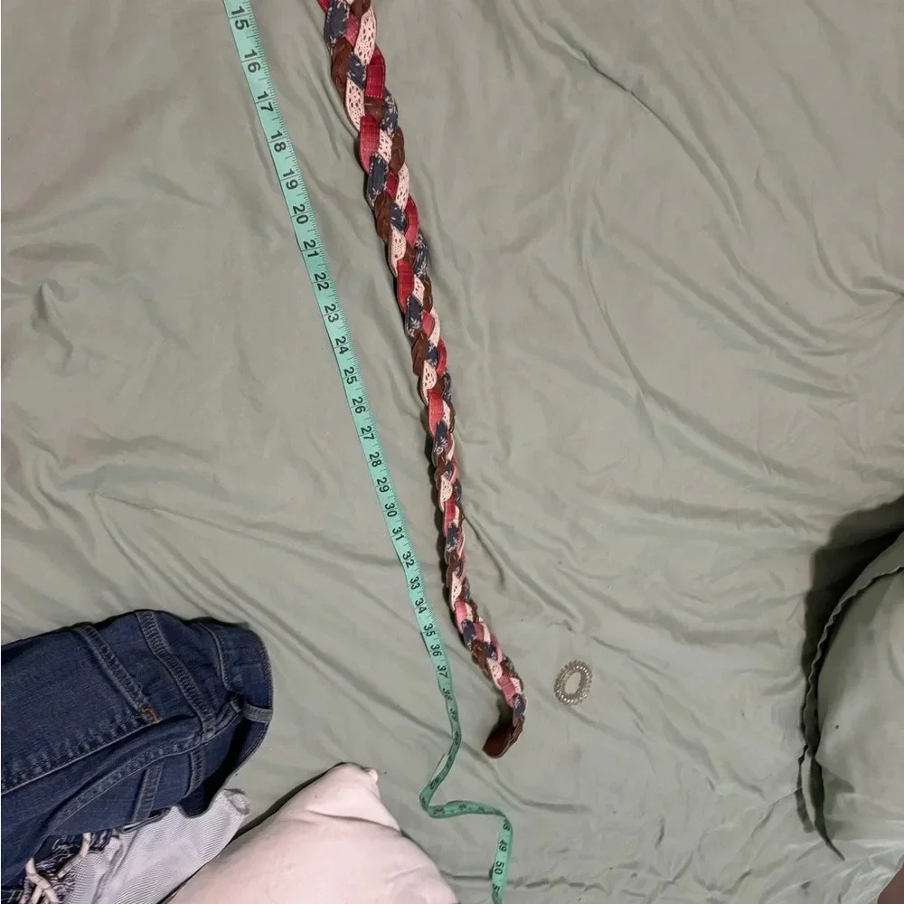 Leather Belt red white blue size 11/40 inches